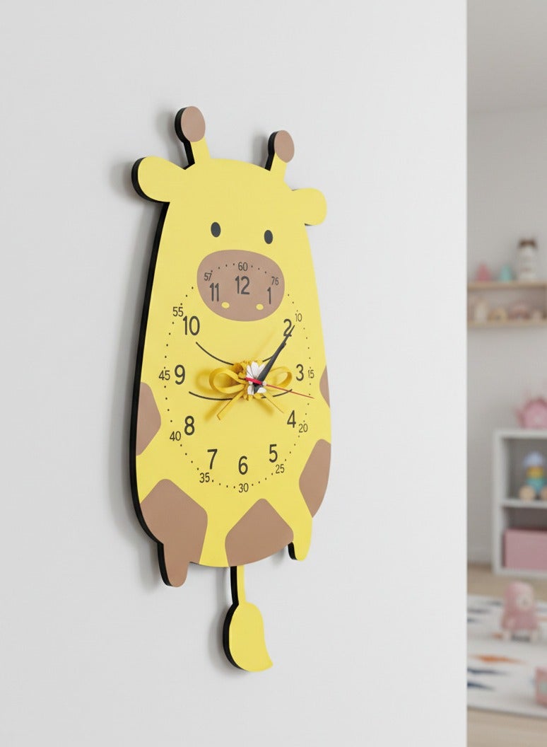 A wall clock with a moving pendulum in the shape of a cow, combining modern design and bright colors, with a silent movement and excellent quality, adds an attractive decorative touch to any space. - Image 2